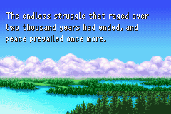 The endless struggle that raged over two thousand years had ended, and peace prevailed once more.