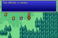 The Light Warriors obtain the Canoe from a sage in Crescent Lake - Final Fantasy I